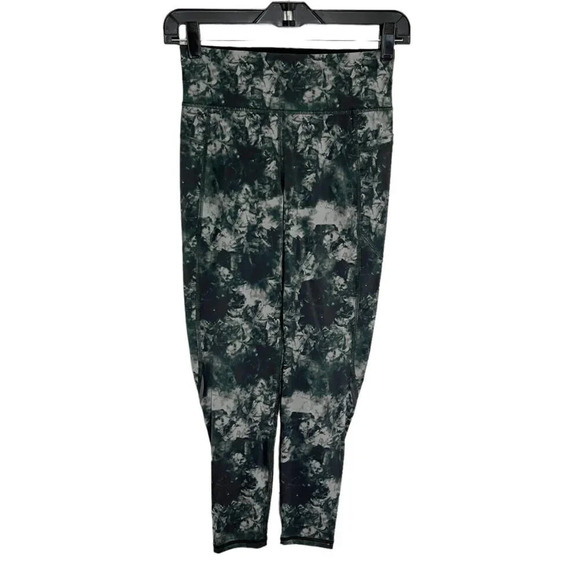Sweaty Betty Green & Black Tie Dye The Zero Gravity 7/8 Tights Leggings Size XS - Picture 1 of 9